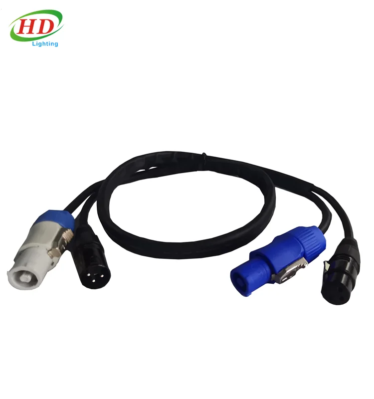 Профессиональный гибридный кабель PowerCon plus 3 Pin DMX Combi