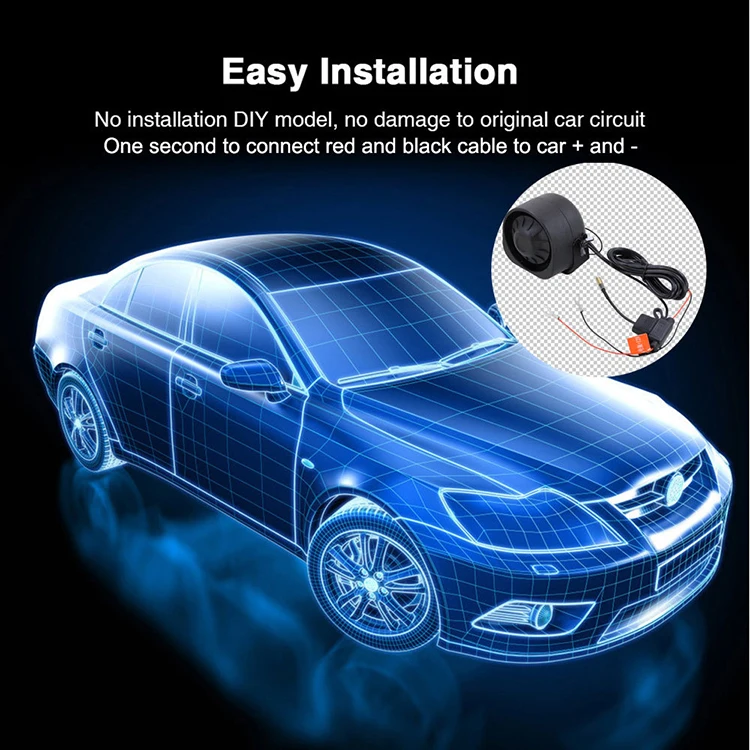Two way siren and lcd remote control start wireless installation talking car alarm system dc 12v 120db car alarms