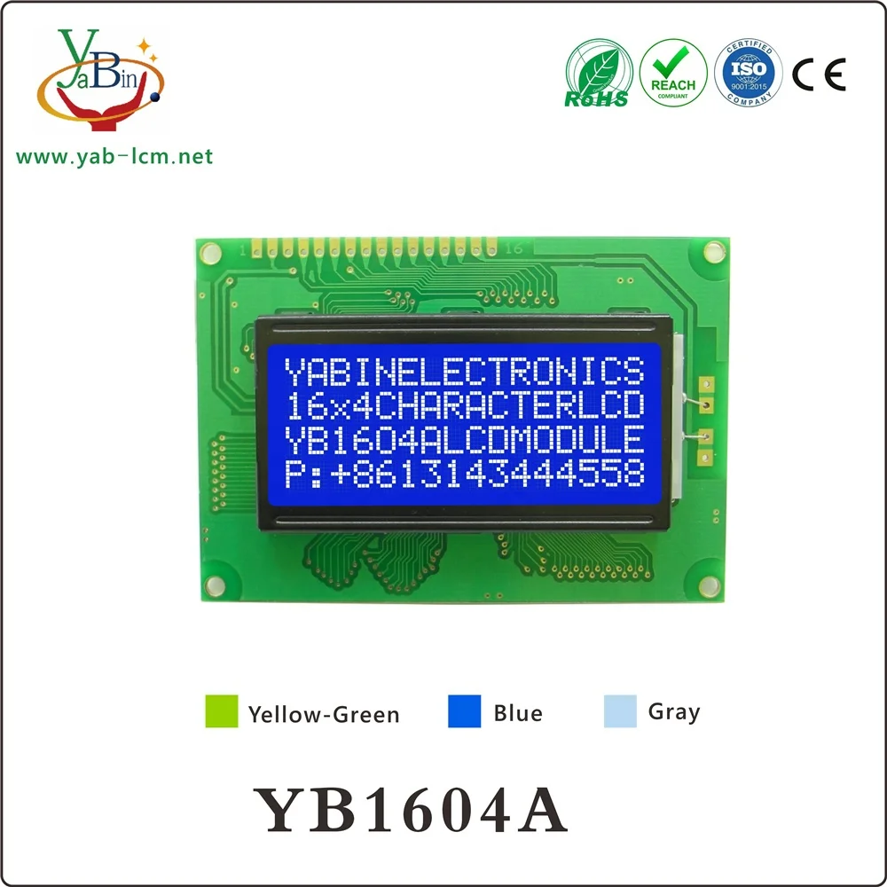 Stn 16X4 Character Display Module,Yellow-Green 1604 Lcd