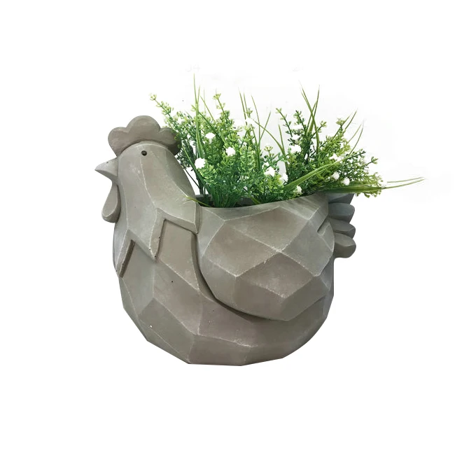 The outdoor garden imitates cement fiberglass plant pots animal pots for plants