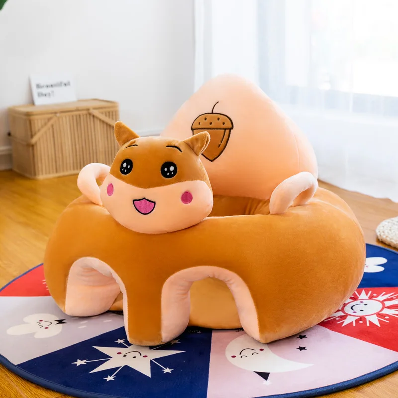 Comfortable Safety Cartoon Baby Support Trainer Sofa Plush Stuffed Baby Learning Seat