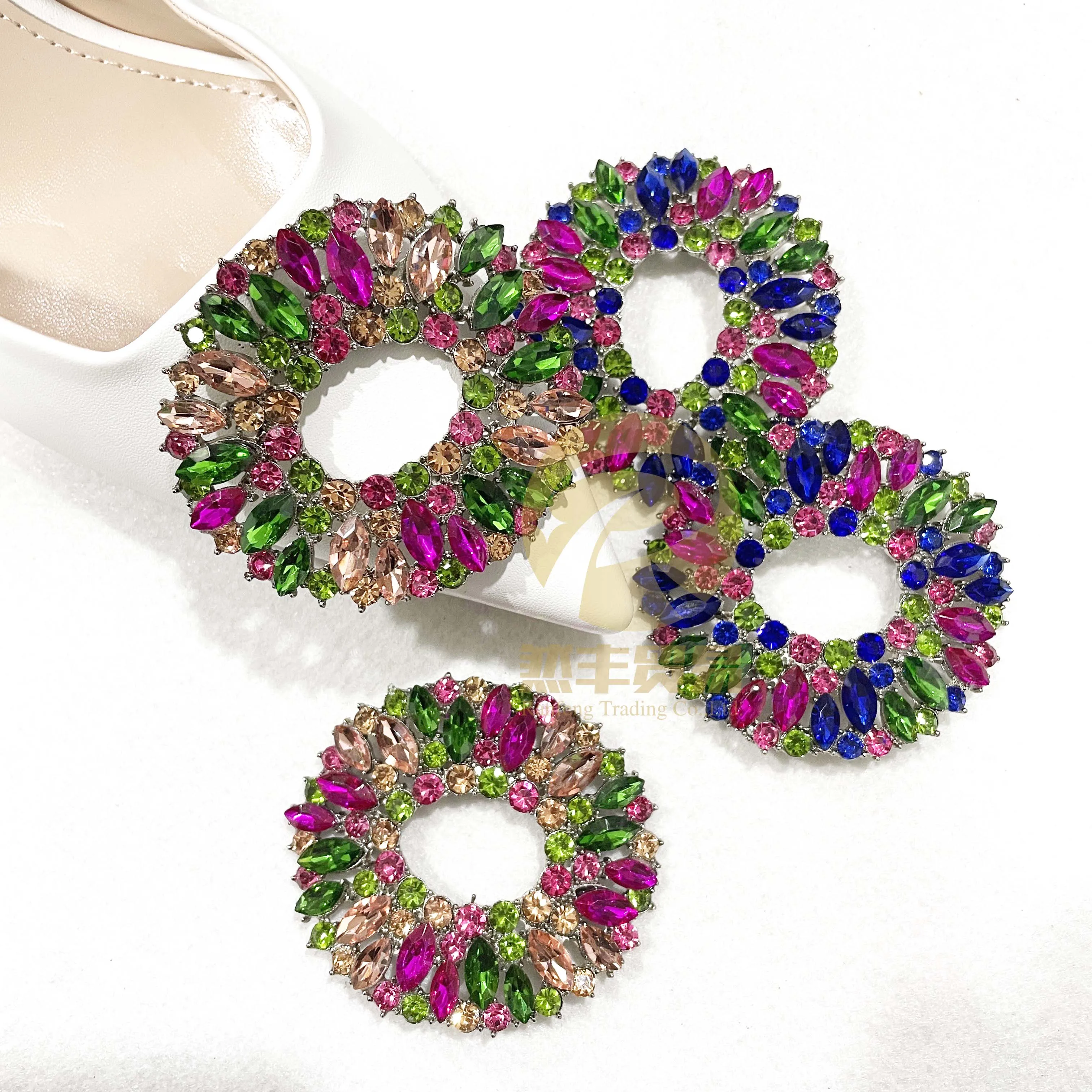2023 Summer  Shoes Charms Rhinestone Shoes Buckle Metal Accessories Heel Colorful Crystal Charms Decoration Accessories