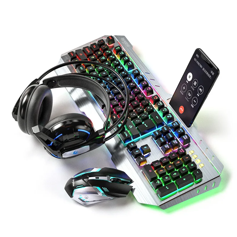 Best Selling 104 Key Wired Backlight Computer/Mouse/Headset Combo Gamer Gaming Mechanical Keyboard