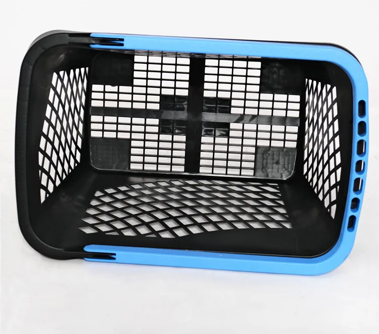 Factory price 65L supermarket rolling basket Four wheel pull basket large capacity supermarket shopping basket
