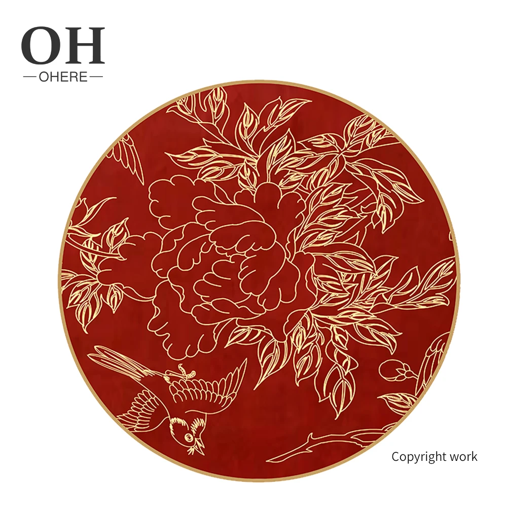 Ohere 2021 hot Sale luxury ceramic dinner set dinnerware royal red gold rim vajillas ceramic plates tableware dinner
