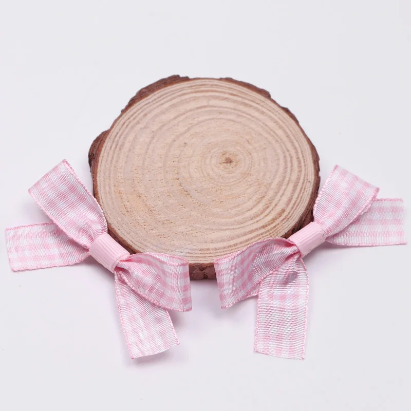 
Gift Box Packing Plaid Ribbon Bow Custom Printed 