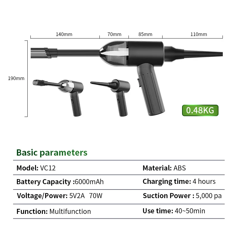 Rechargeable Cordless Portable Air Duster Wireless Vacuum Cleaner Mini Car Cleaner Vacuum for Car