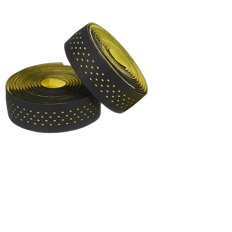 1SET Bike Handlebar Tape PU Eva Anti slip Wrap Soft Breathable Shockproof Road Tape End Bar Bicycle Grips With 2 bar Plug