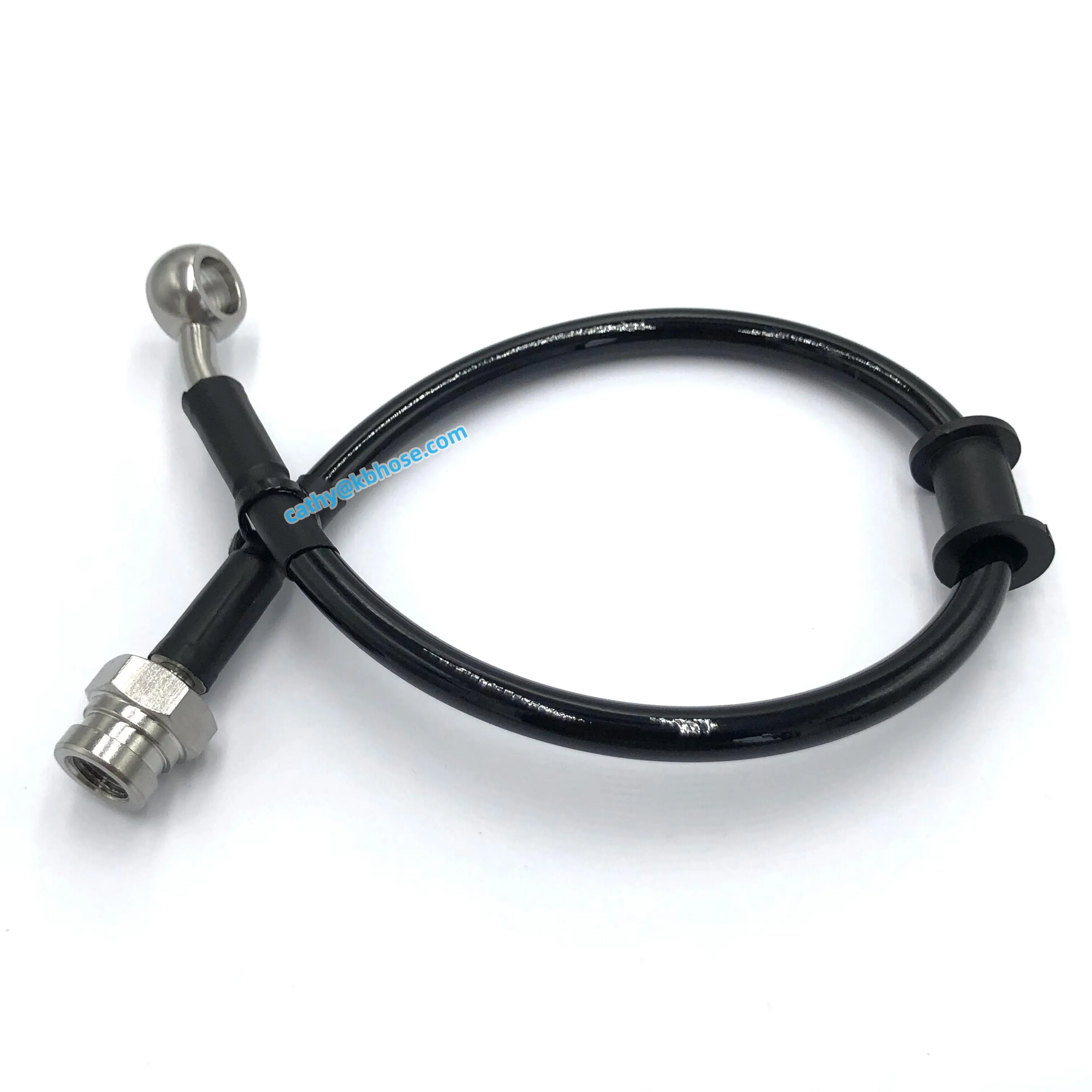 3AN AN-3 Stainless steel braided nylon/ptfe brake oil hose line with 28degree crimp banjo female brake fittings