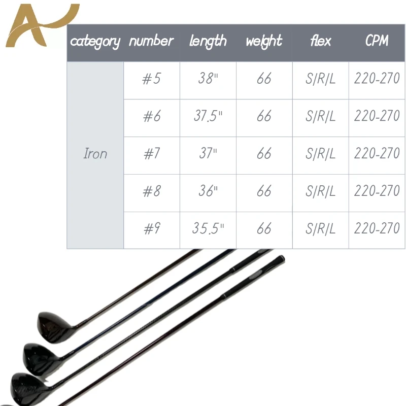 Adjustable 39 inch carbon fiber iron set golf clubs fof golf sports
