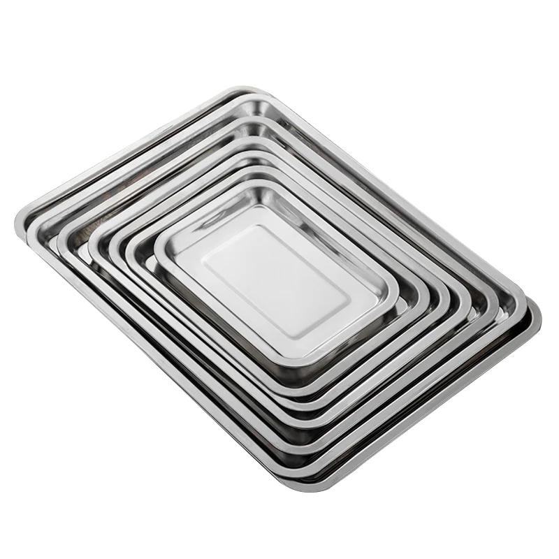 High Quality Stainless Steel Deep Rectangular Serving Tray Baking Pan Buffet Trays