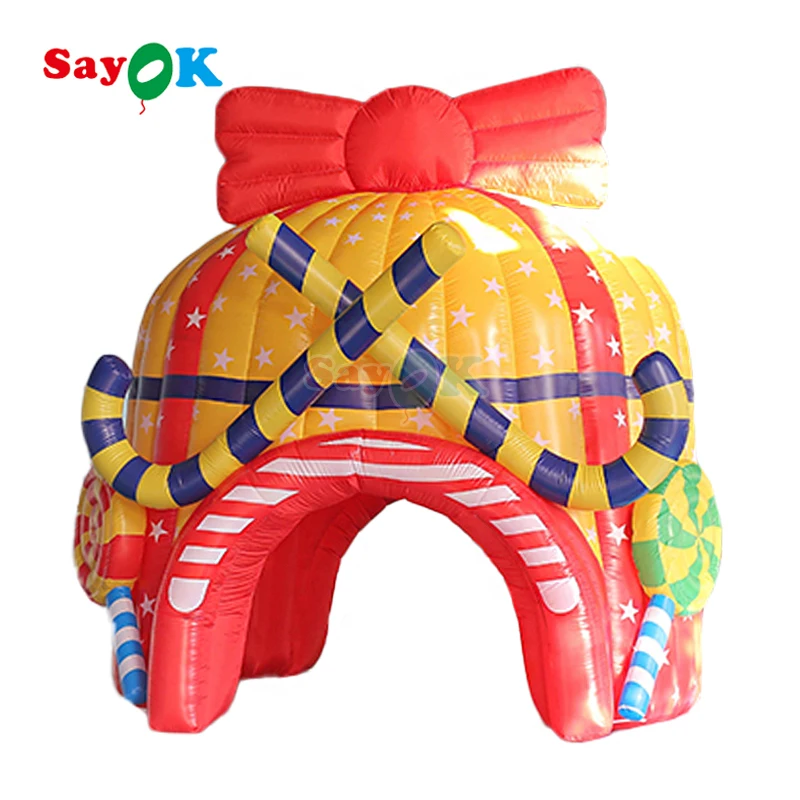 Sayok Custom Made PVC Coated Oxford Fabric 4x4 Meters Inflatable Candy Cane Arch Archway
