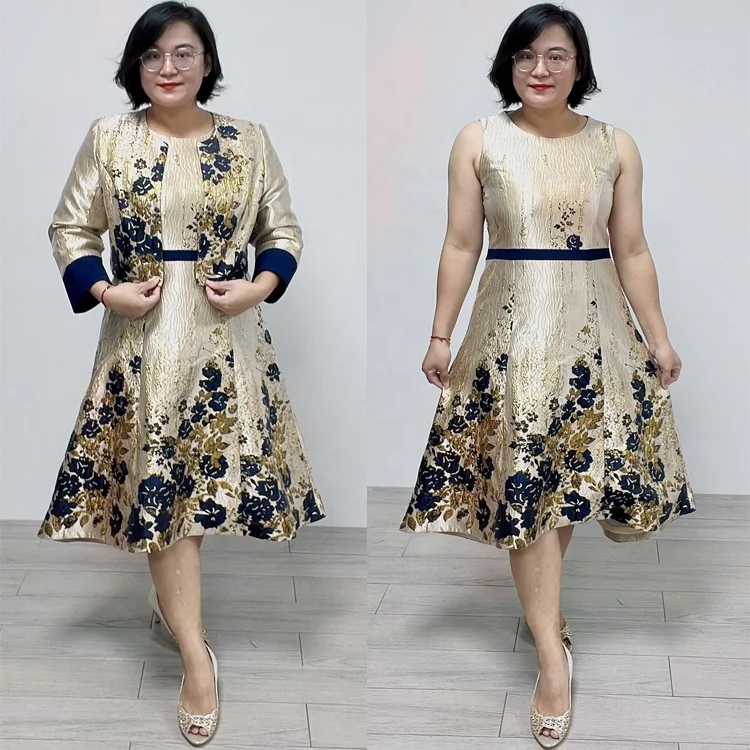 Hot Sale  Plus size American women luxury dress women elegant Church dress suit