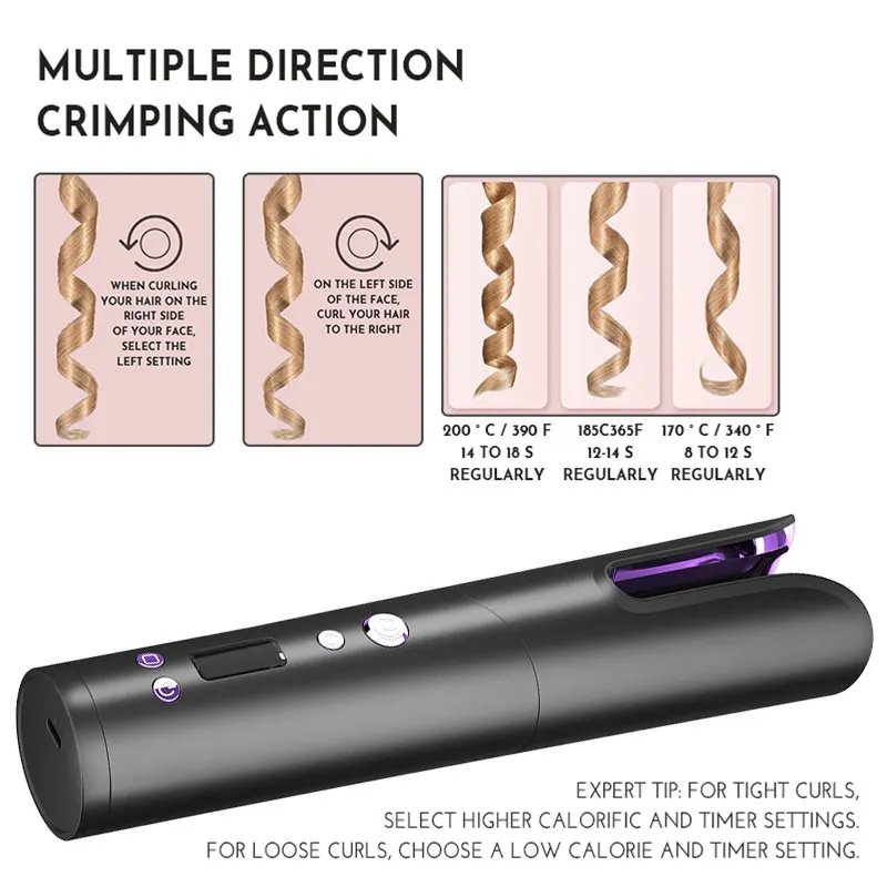 Automatic Cordless Hair Curler Rotating Rollers Hair Care and Styling Appliances Portable Wireless Auto Hair Curling Irons