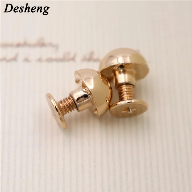 Metal polished rivets Luggage handbag Hardware accessories Decorative brass bottom 9mm foot rivets rotating screws