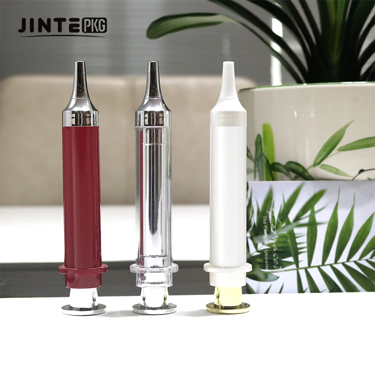 Small Capacity Portable 15ml Needle Skincare Packaging Airless Syringe Serum Lotion Pump Bottle