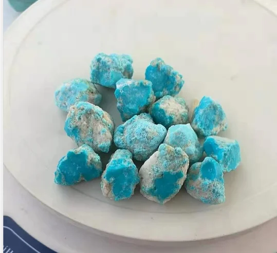 Wholesale Natural Crystal Kallaite Crushed Turquoise Rough Stone For Jewelry Making