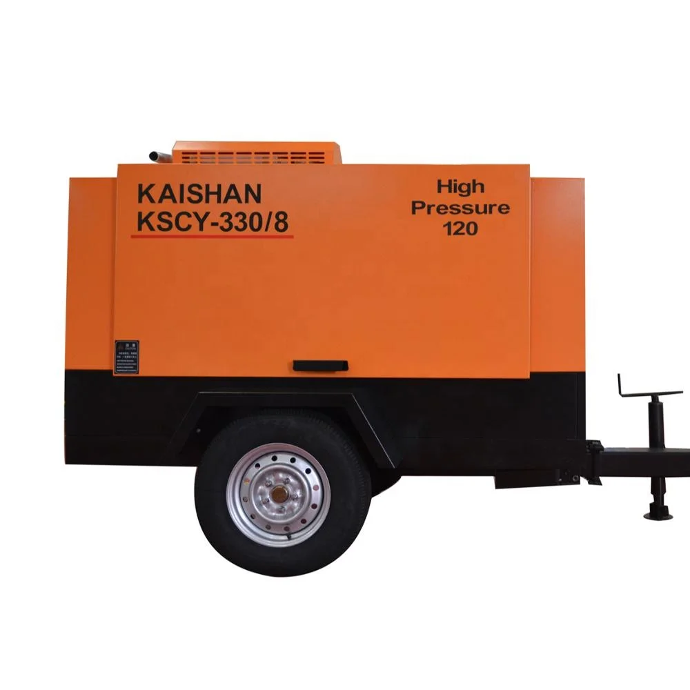China factory sale mining used portable diesel 450 cfm air compressor with drill rig
