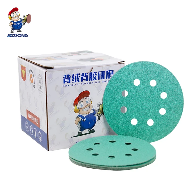 Green Color Film Abrasive Sanding Disc 5inch 125mm Abrasive Sandpaper Disc for Car Paint Polishing