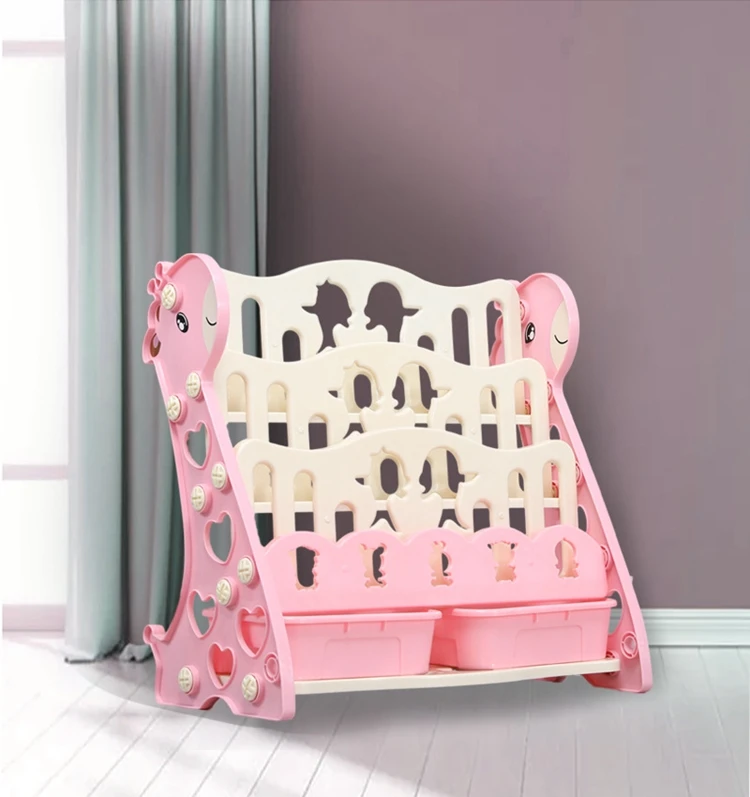 simple plastic child book rack bookshelf Saving Space childrens bookcase