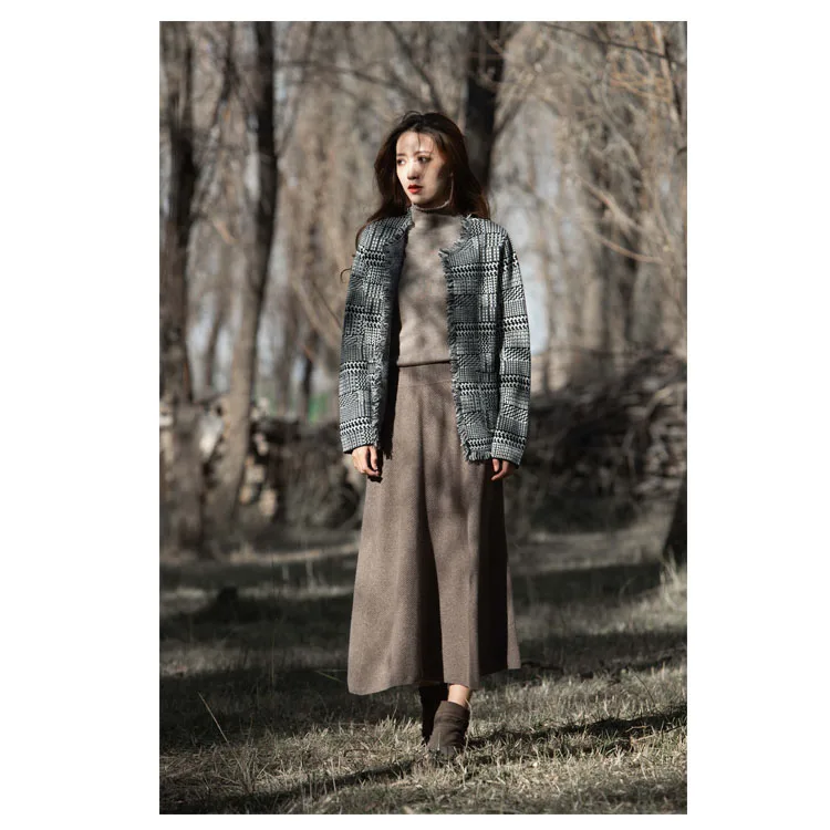 Inner Mongolia Lamb Thickened Merino Wool Short High Cashmere  Coat Handmade Women Top  Trench Alpaca