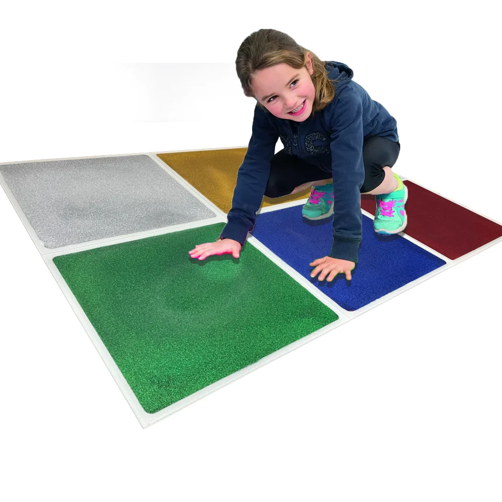 Educational Toy Sensory Products Liquid Glitter Dynamic Floor Kid Playhouse Sensory Floor Tiles PVC Glitter Sensory Mat for Kids