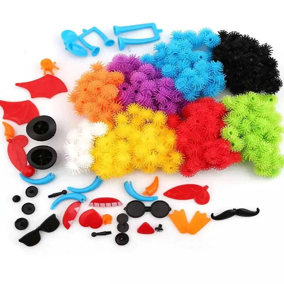 400pcs plastic Creative Handmade Toy Puzzles DIY Kid Toy Magic Thorn ball Clusters toy