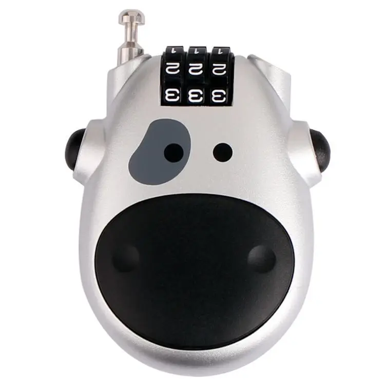 YH9126 Cow Password Padlock Luggage Metal Lock Retractable Bike Motorbike Helmet Lock