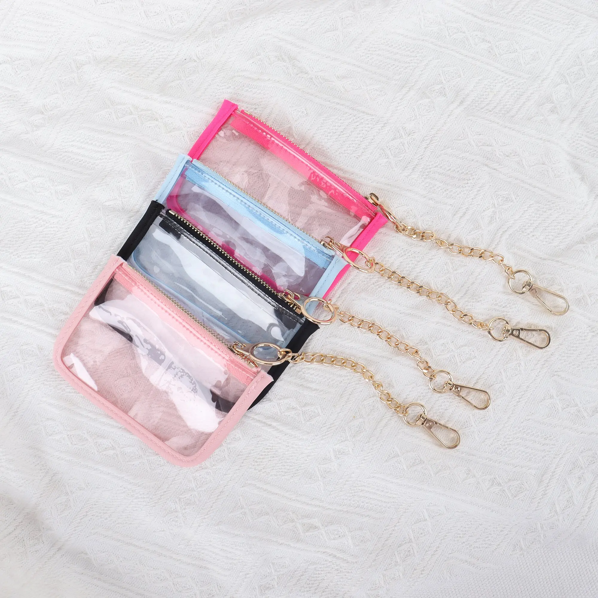 New Type Top Sale Smart Durability Macaron color Keychain Card Coin Purse Keychain Zipper Cute Girls Keychain Wallet