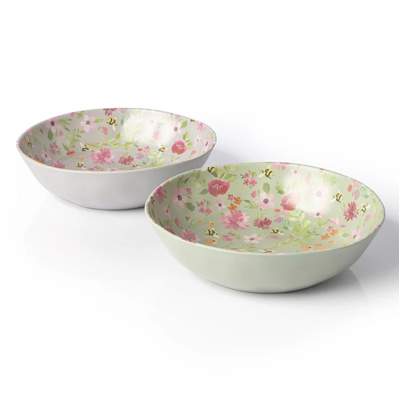 Custom Print Ramen Matt Bowl Set Melamine With Full Color Interior And Exterior Decal For Dinner Or Salad