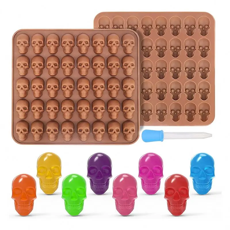 Silicone Candy Molds Gummie Chocolate Molds with Dropper for Halloween Gummies Candies Chocolate baking mold