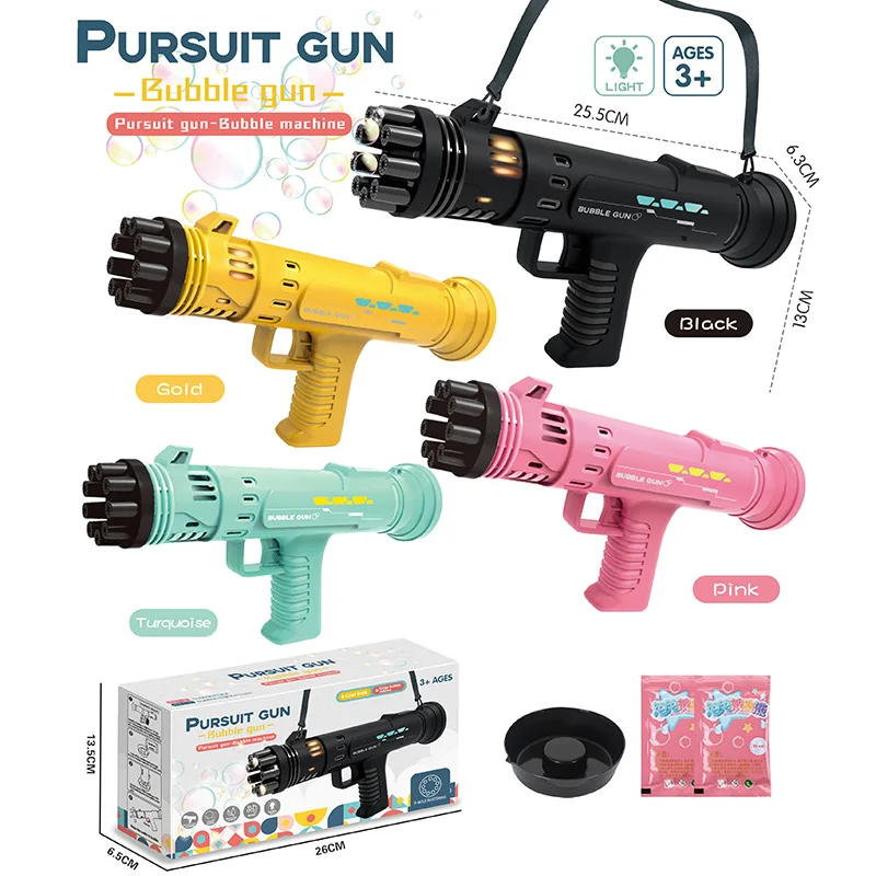 2021 new portable toy blower bubble maker for outdoor activity Automatic bubble machine pursuit bubble gun