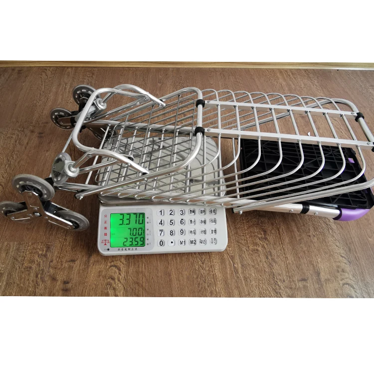 Складная тележка-корзина из алюминиевого сплава с дизайном сиденья