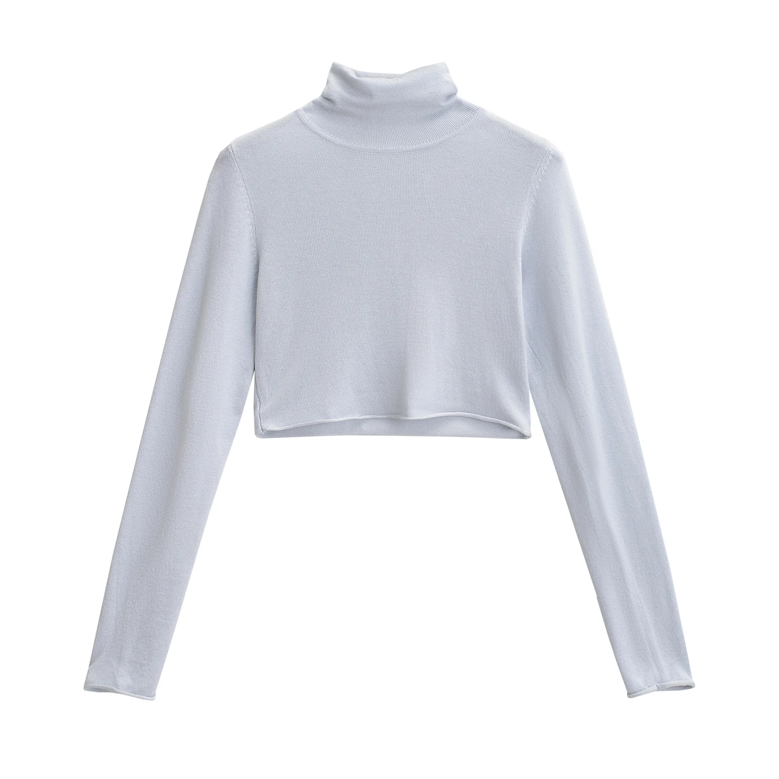 2 colorway long sleeve turtleneck collar solid color knitted casual fashion pullover sweater for women