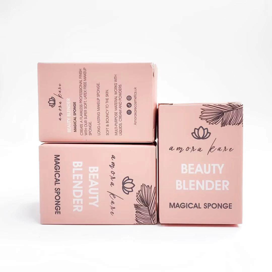 Eco-friendly Custom Logo Skincare Beauty Blender Cardboard Box Cosmetic Packaging Folding Gift Paper Box For Small Business