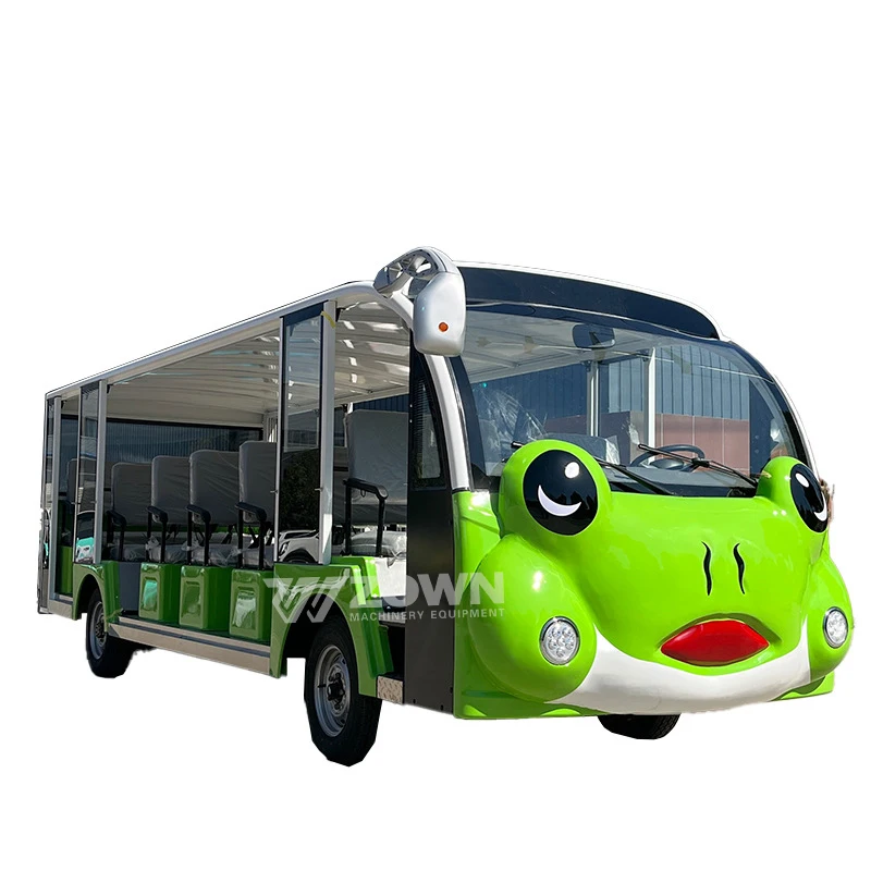 Cartoon theme frog shape Playground shuttle bus Right hand drive buses
