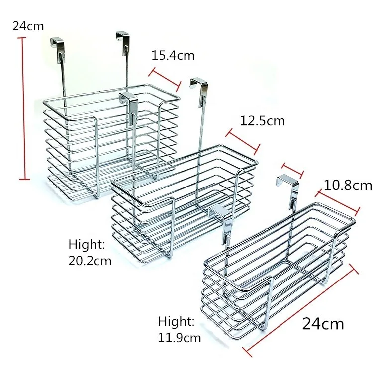 Metal Wire Basket Over The Cabinet Door Organizer Holder Grid Hanging  kitchen and bathroom Storage Baskets