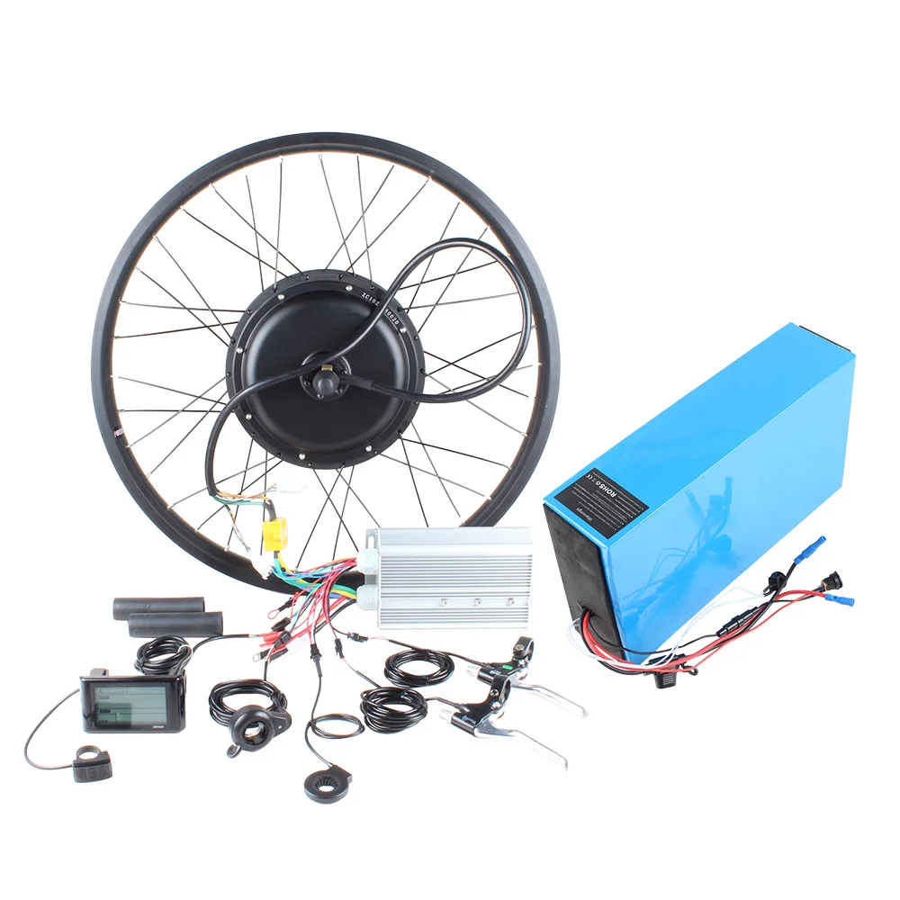 Electric bicycle parts 26 inch 5000 watt electric brushless hub motor bike conversion kit with battery
