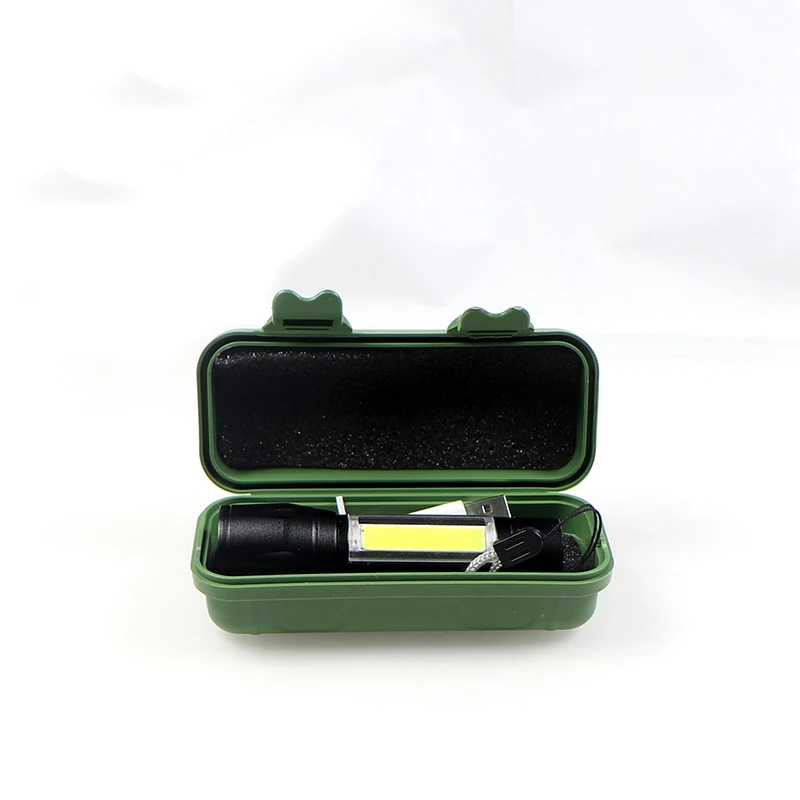 High power led  torch light USB Rechargeable T6 +COB LED  handle led flashlight zoom rechargeable LED Flashlights