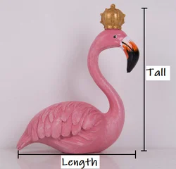 Creative Wooden Flamingo Cake Car Ornament Home Decorative Wood Handicraft Party Gift Art Decoration