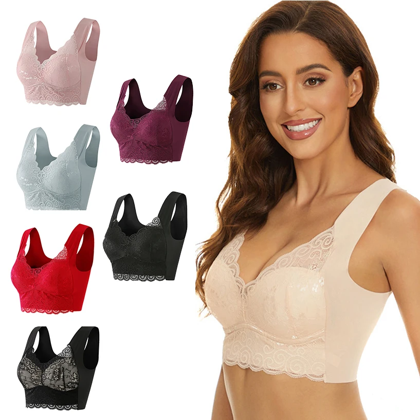 High Quality Underwear Large Busts Ladies Big Bra Plus Size Woman Wire Free Bra