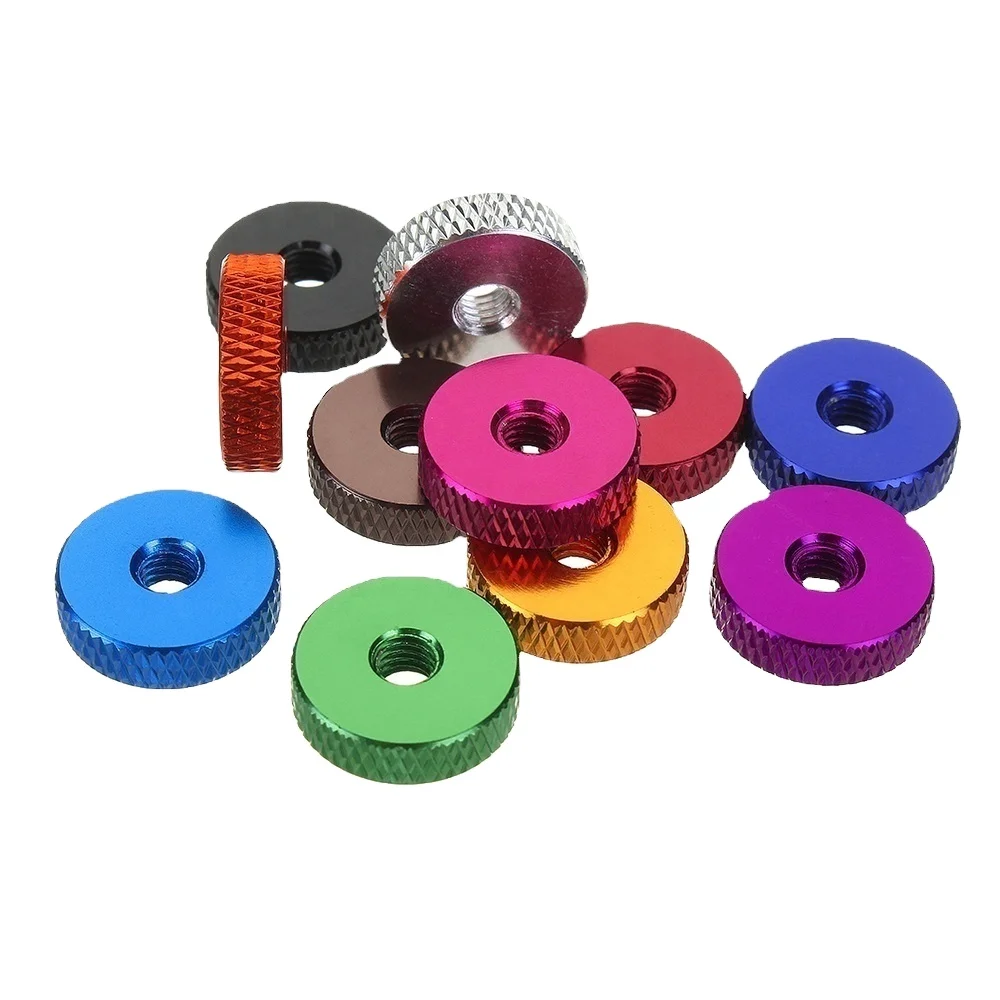 Aluminum Alloy Color Anodized Flat Knurled Thumb Washers For FPV RC Model