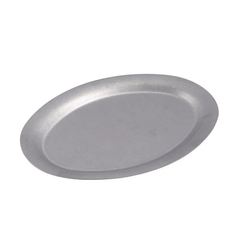 304 stainless steel retro grilled fish plate, antique oval plate, do old pan barbecue hot pot platter, snack dishes