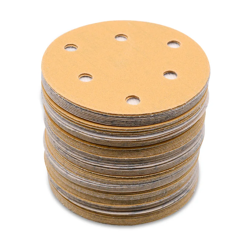 3M 5Inch 6 hole abrasive paper fiber disc yellow round  sandpaper zirconia sanding disc for polishing disc