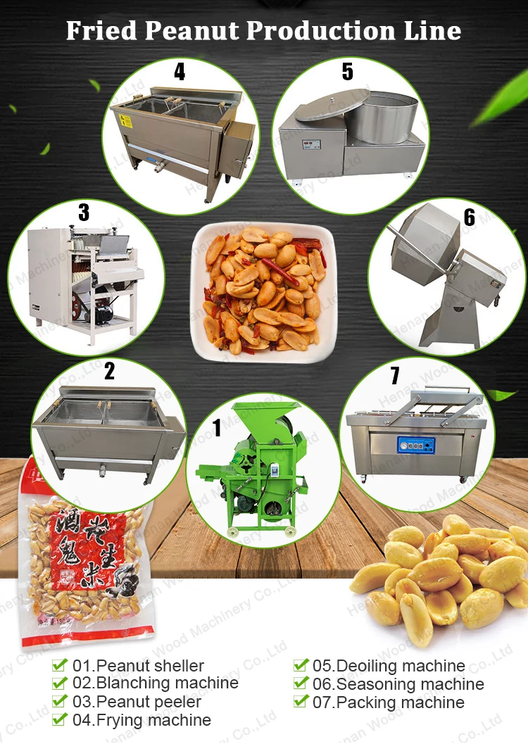 industrial vaccum packing machine peanut frying production line