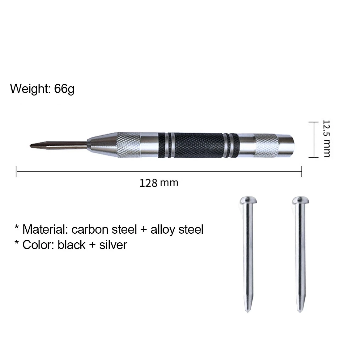 Automatic Center Punch Automatic Center Pin Spring Loaded Mark Center Puncture Adjustable Marker Woodworking Tool Drill Bit