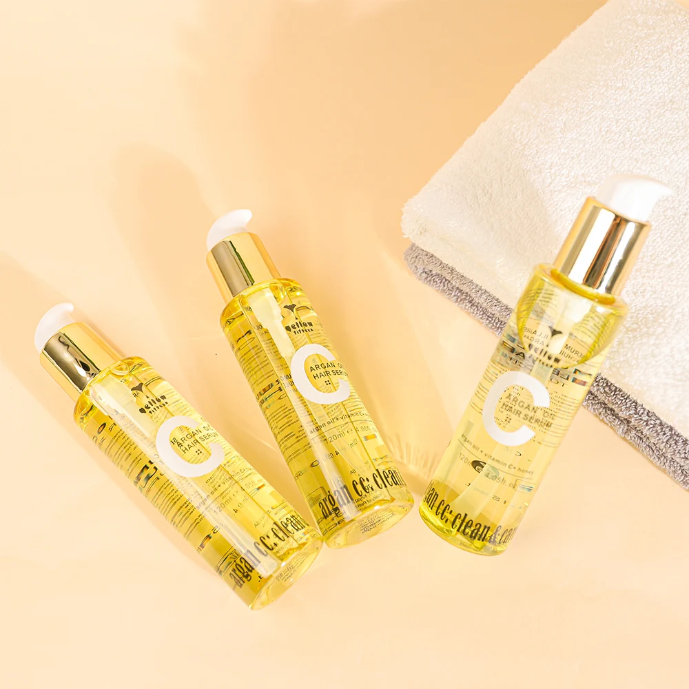 Customize Label Argan Oil Hair Repair Serum Vitamin C Sun Screen Brilliant Shine Hair Oil for 4C Hair