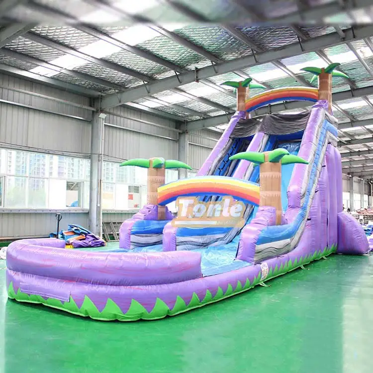 commercial kids purple marble inflatable water slide for sale