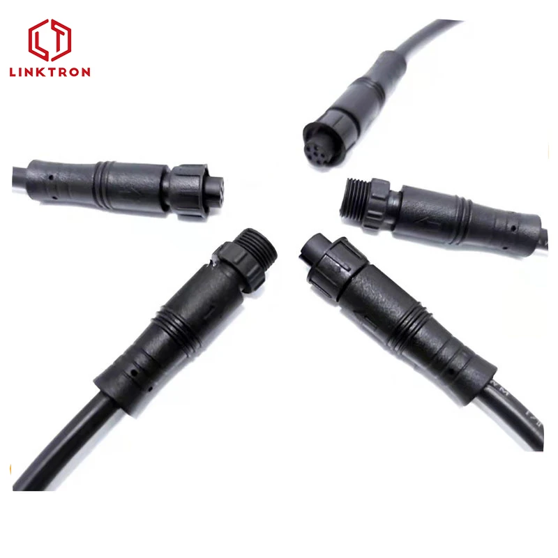 PVC M10 male female waterproof connector IP67 plug 2pin LED lighting outdoor Waterproof M10 Cable Wire Connector