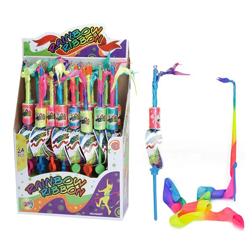 Wholesale Outdoor Sport Games Ballet Streamer Twirling Rod dance wands Rhythmic 2M Gymnastics Ribbon Toys for kids